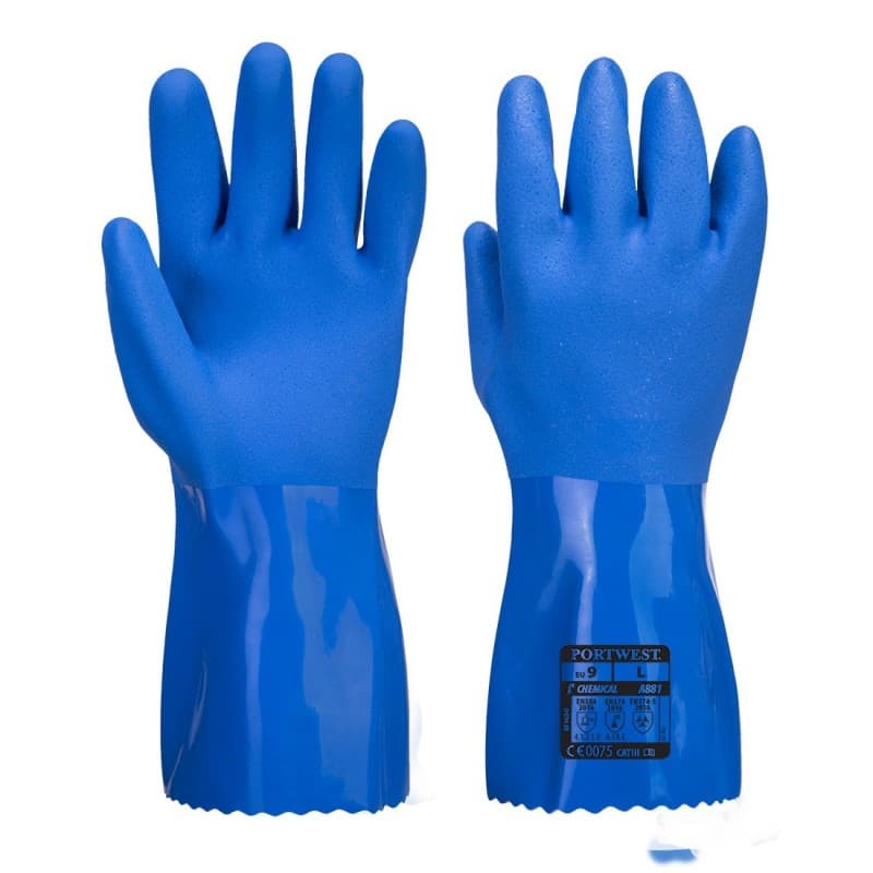 Portwest - Gants de protection chimique en PVC Ultra - 9 - Bleu
