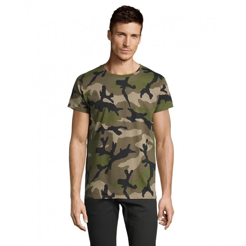 Sol's - Tee-shirt homme col rond camouflage CAMO - S - Camouflage Vert