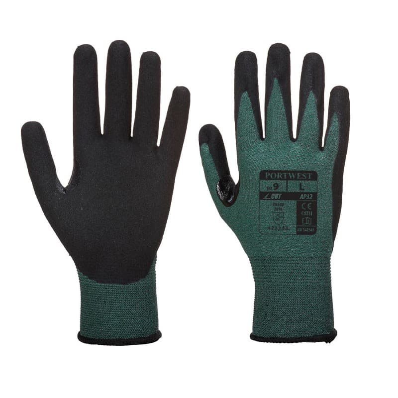 Portwest - Gants anti coupures de niveau B avec paume en nitrile sablé DEXTI CUT PRO - 9 - Noir / Gris