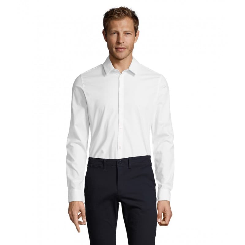 Sol's - Chemise homme stretch manches longues BLAKE MEN - S - Blanc