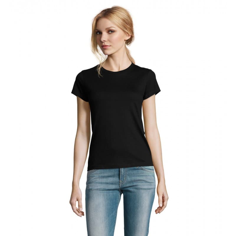 Sol's - Tee-shirt femme col rond IMPERIAL WOMEN - S - Noir