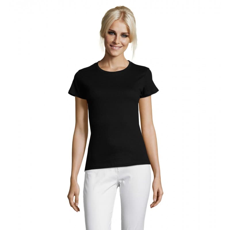 Sol's - Tee-shirt femme col rond REGENT WOMEN - S - Noir