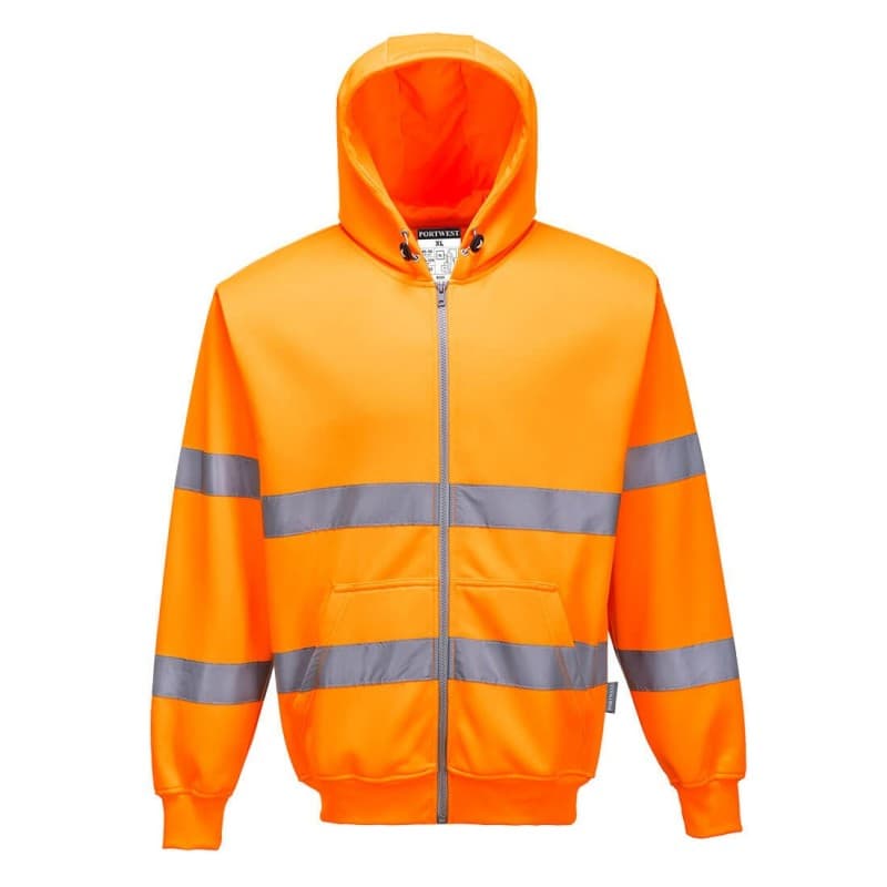 Portwest - Sweat-shirt zip à capuche HV - L - Orange