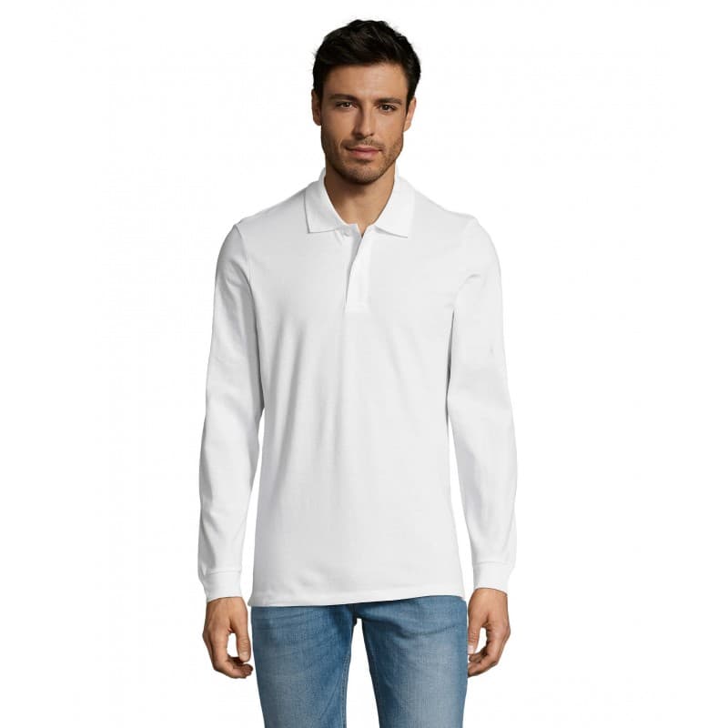 Sol's - Polo piqué manches longues homme PERFECT LSL MEN - S - Noir