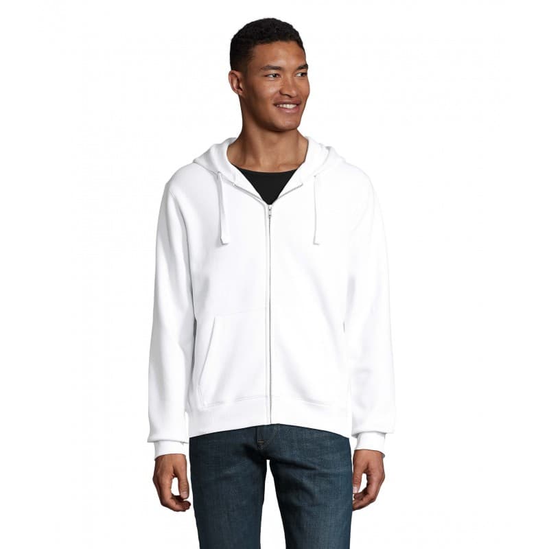 Sol's - Veste zippée homme à capuche SPIKE MEN - S - Blanc