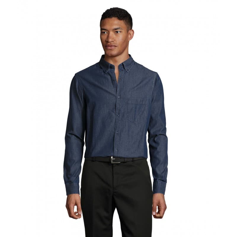 Sol's - Chemise homme en denim BARRY MEN - S - Bleu Denim