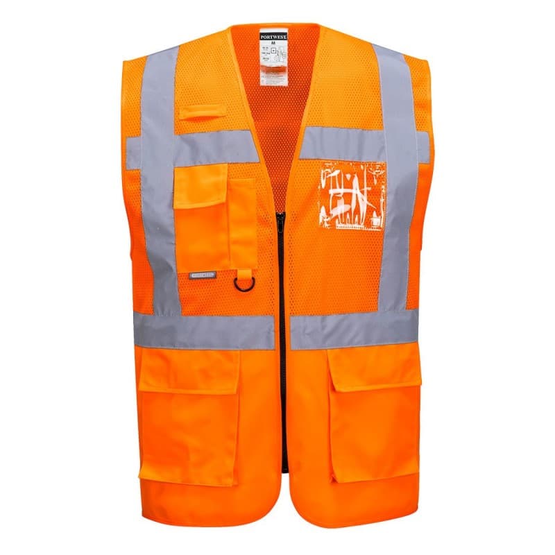 Portwest - Gilet de sécurité en maille aéré et léger spécial été EXECUTIVE MADRID HV - L - Orange