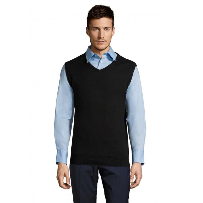 Sol's - Pull sans manche col v unisexe GENTLEMEN - XXS - Noir
