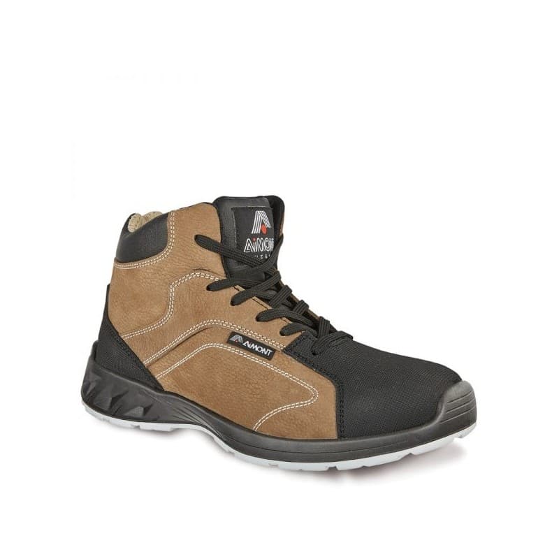Aimont - Chaussures de sécurité montantes WILDCAT S3S en cuir nubuck sans métal parfait pour les détecteurs de métaux - 38 - Noir