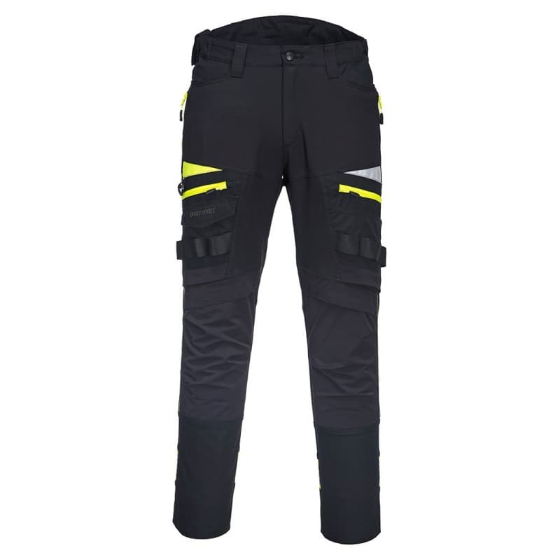 Portwest - Pantalon de travail stretch taille haute coupe slim fit et liseré réfléchissant DX4 - 36 - Noir