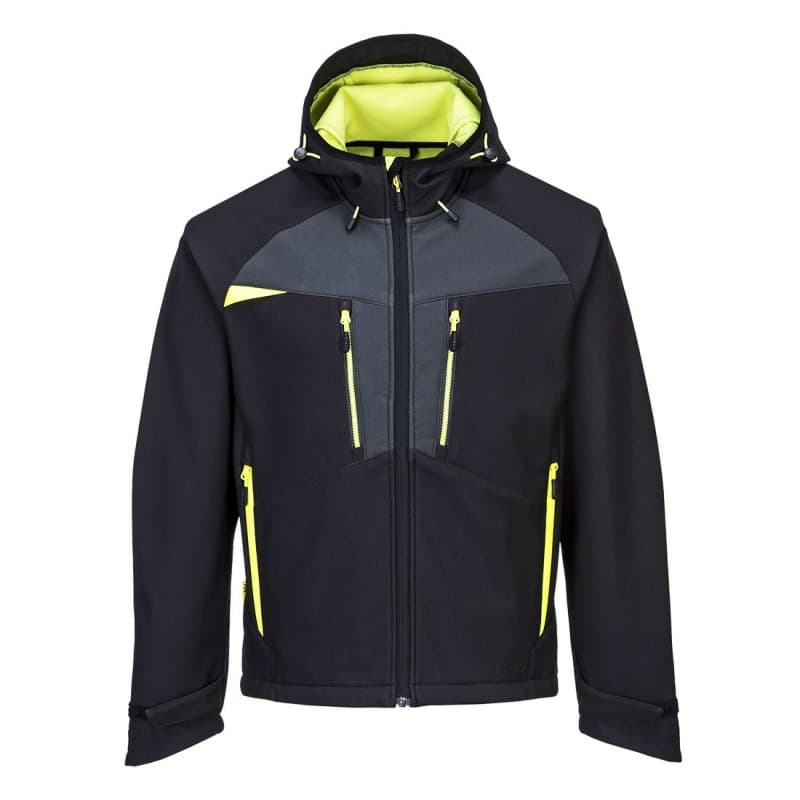 Portwest - Veste de travail stretch en tissu Ripstop respirant et imperméable avec capuche amovible DX4 - L - Noir