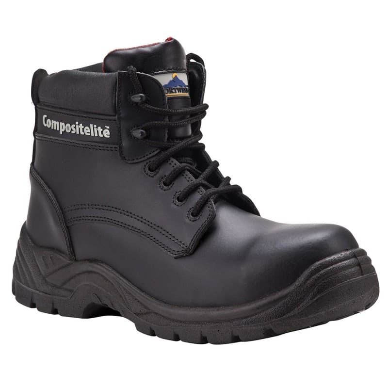 Portwest - Chaussures de sécurité montantes en cuir embout composite S3S - 38 - Noir