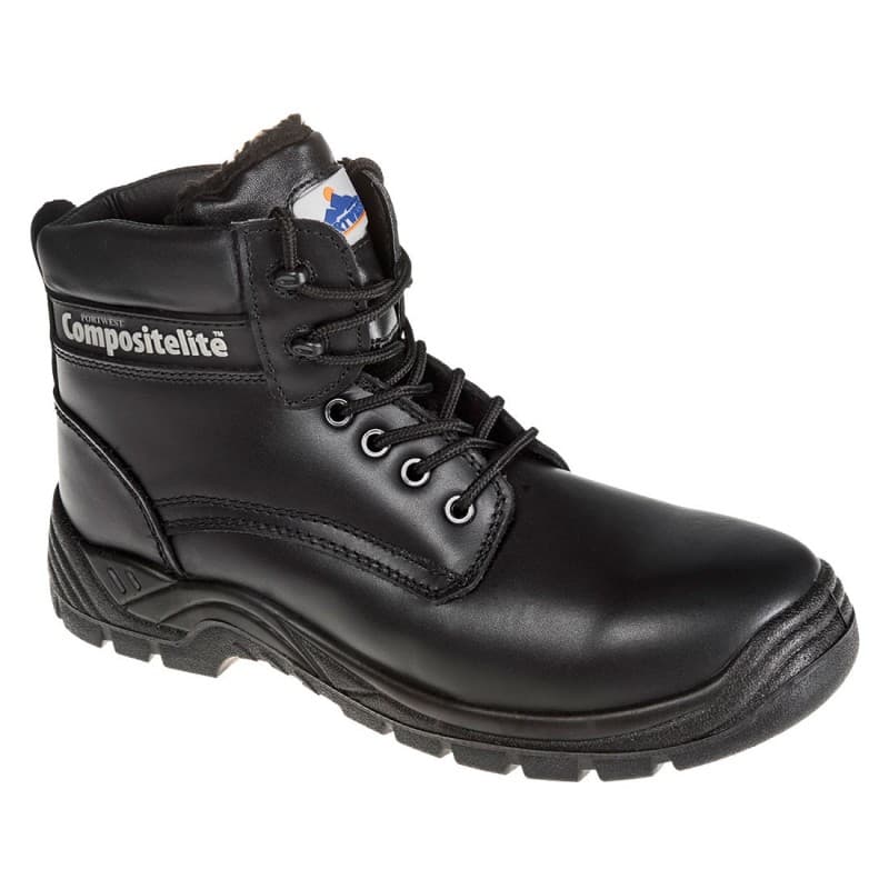 Portwest - Chaussures de sécurité montantes en cuir fourrées embout composite S3S - 38 - Noir