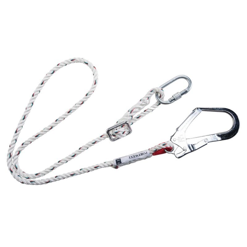 Portwest - Longe de retenue réglable de 200cm en corde de polyester - Unique - Blanc