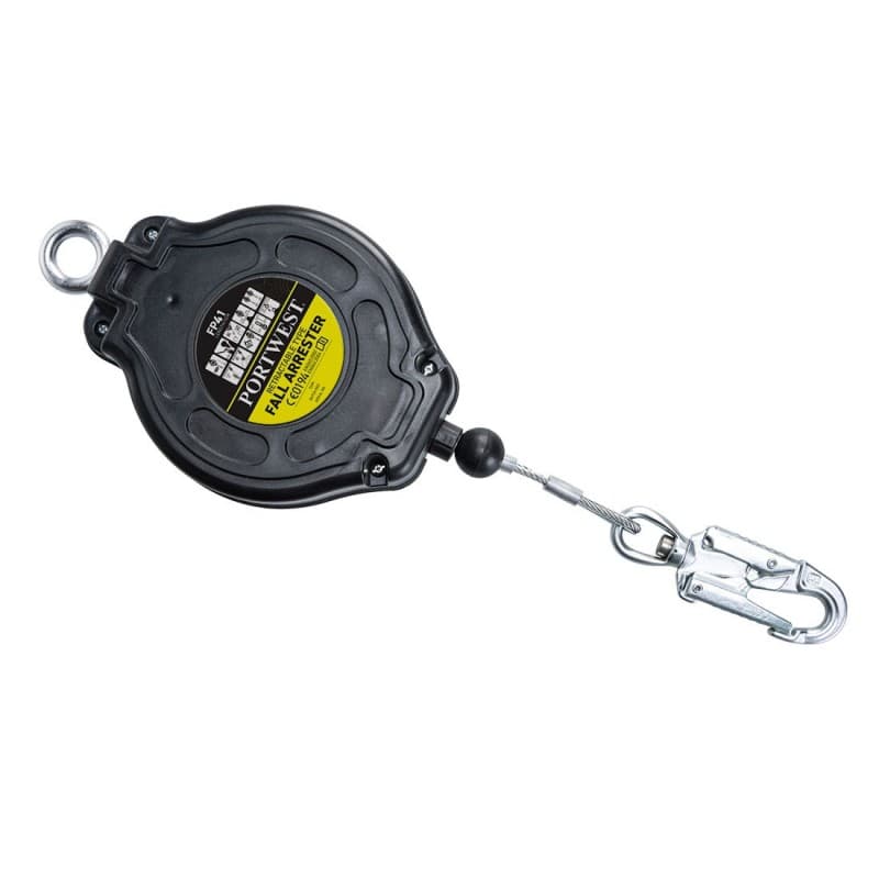 Portwest - Enrouleur anti-chute à rappel automatique avec cable acier de 10m - Unique - Noir