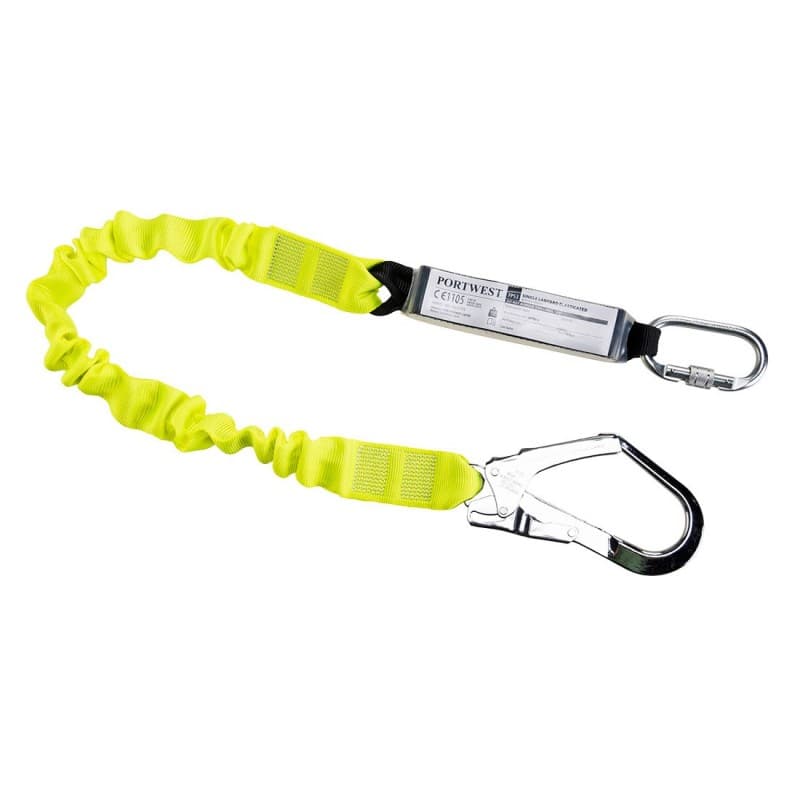 Portwest - Longe élastique en sangle simple de 180cm avec absorbeur d'énergie - Unique - Jaune