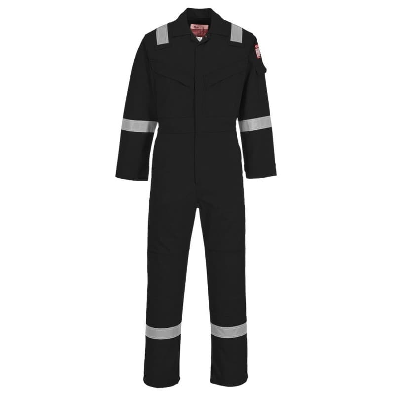 Portwest - Combinaison de travail résistante à la flamme légère et antistatique en Bizflame - L - Noir