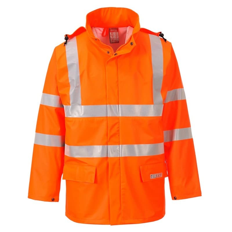 Portwest - Veste de pluie imperméable et coupe-vent antistatique haute visibilité SEALTEX FLAME - L - Orange