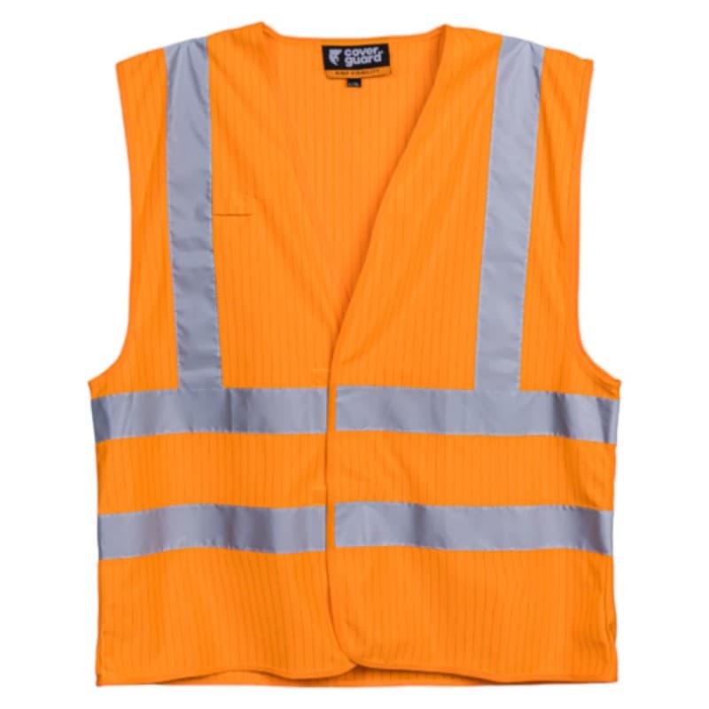 Coverguard - Gilets de sécurité sans manches antistatique et anti-feu haute visibilité ajustable en largeur HODER orange (Pack d - L - Orange