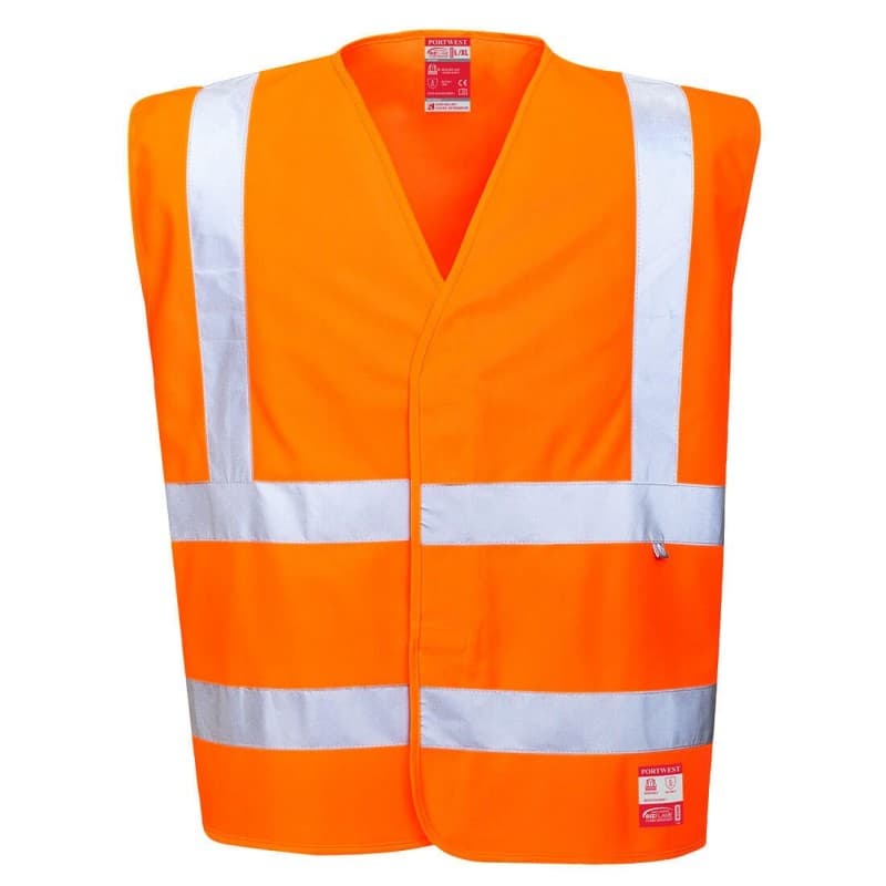 Portwest - Gilet de sécurité antistatique et résistant à la flamme haute visibilité classe 2 - L-XL - Orange