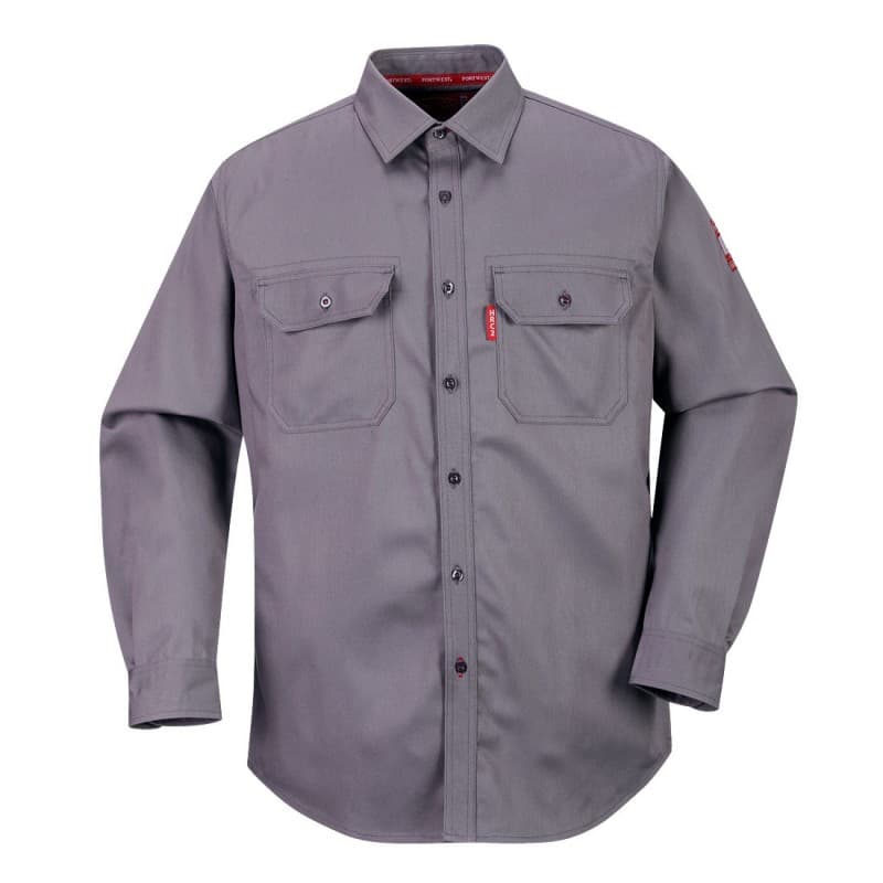 Portwest - Chemise de travail manches longues résistante à la flamme en Bizflame - 4XL - Gris