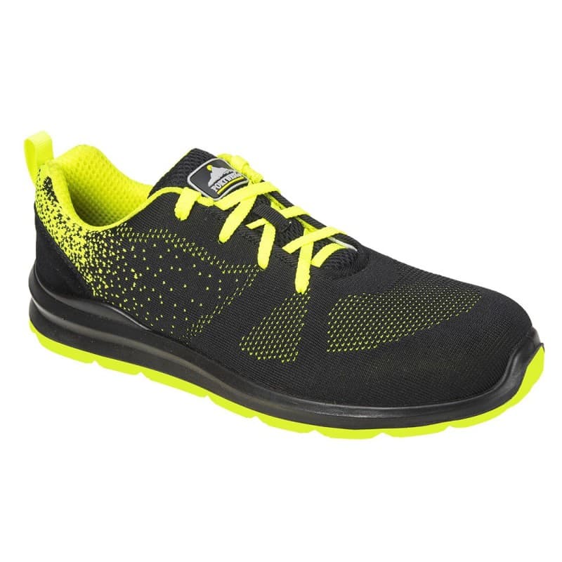 Portwest - Baskets de sécurité basses en textile embout acier S1P - 36 - Noir / Jaune
