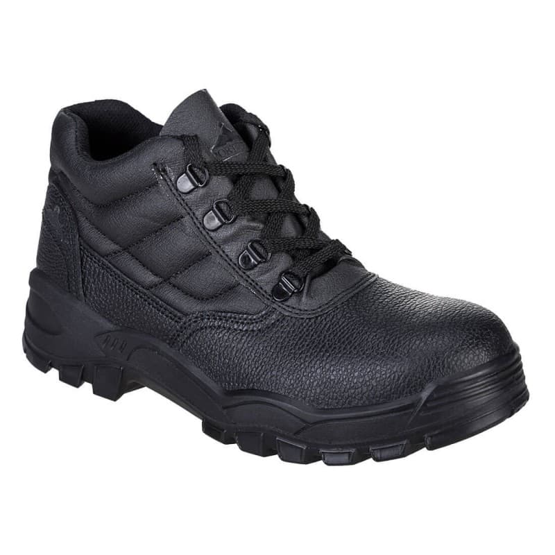 Portwest - Chaussures de sécurité basses en cuir fendu légères et confortables embout acier S1P - 35 - Noir