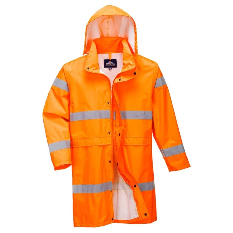 Portwest - Manteau de pluie léger et imperméable en polyester et PVC haute visibilité classe 2 ou 3 - 4XL - Orange