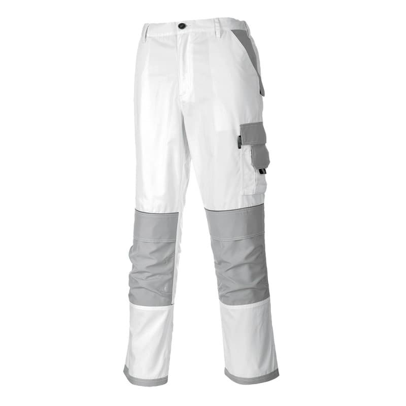Portwest - Pantalon de peintre en poly-coton nonbreuses poches PRO - L - Blanc