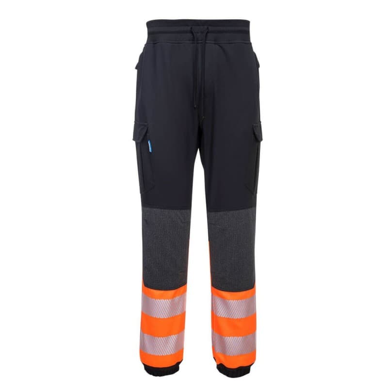 Portwest - Pantalon de travail bicolore en tissu stretch KX3 haute visibilité classe 1 - L - Noir / Orange
