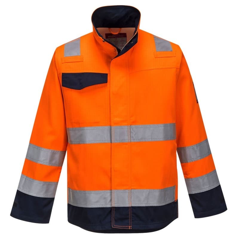 Portwest - Veste de travail bicolore résistante à la chaleur en Modaflame RIS-3279-TOM - L - Orange / Bleu Marine