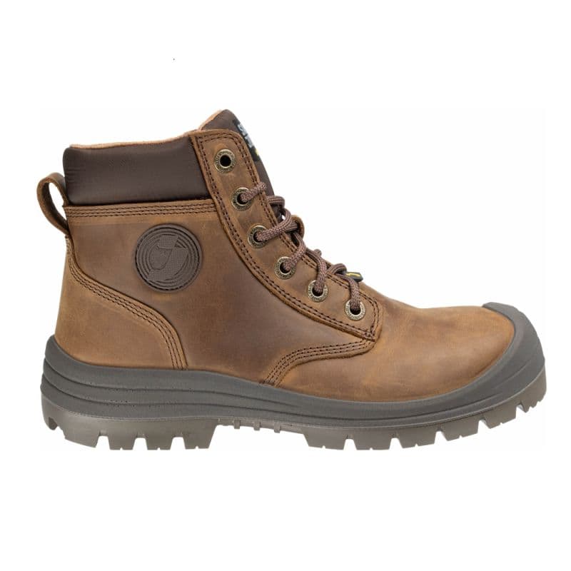 Safety Jogger - Bottines de sécurité antidérapantes et hydrofuges en cuir avec embout de sécurité extra-larges DAKAR marron S3 - 35 - Marron