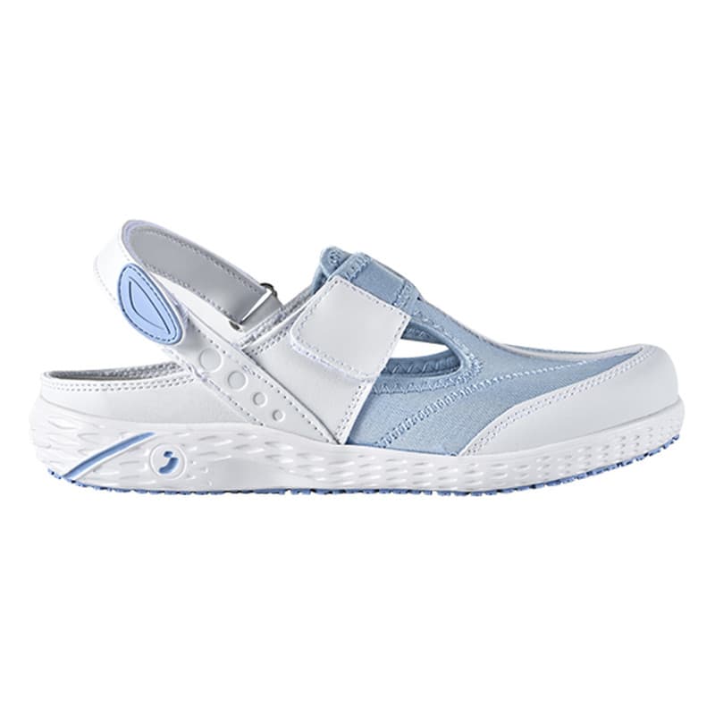 Safety Jogger - Sandales médicales végan avec assise plantaire amovible ALIZA blanc et bleu clair OB - 35 - Blanc / Bleu Clair