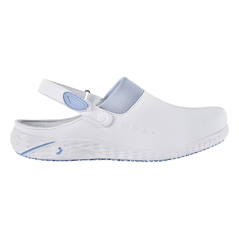 Safety Jogger - Sabots médicaux pour femmes confortables végan DANY blanc et bleu clair OB ESD A SRC E - 35 - Blanc / Bleu Clair