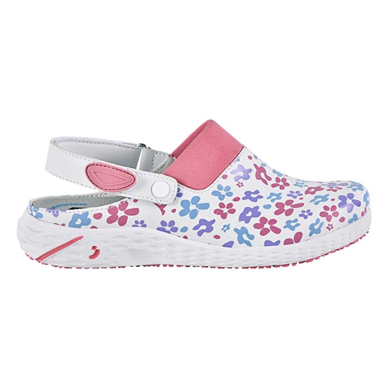 Safety Jogger - Sabots médicaux pour femmes confortables végan DANY avec fleurs OB ESD A SRC E - 35 - Blanc