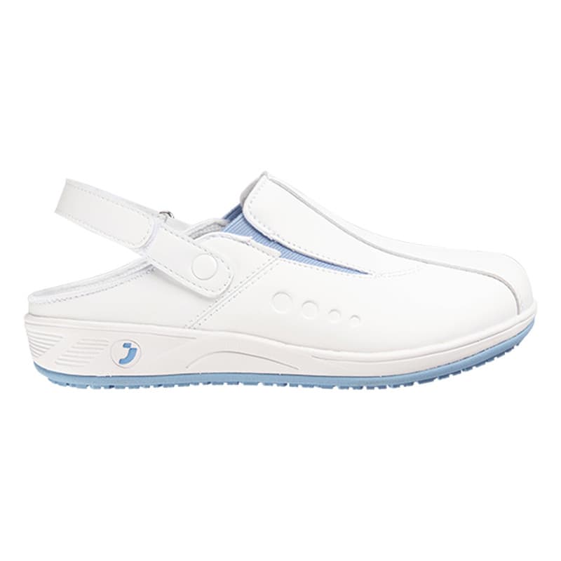 Safety Jogger - Sabots médicaux pour femmes avec une bande velcro réglable CARINNE blanc et bleu clair OB - 35 - Blanc / Bleu Clair