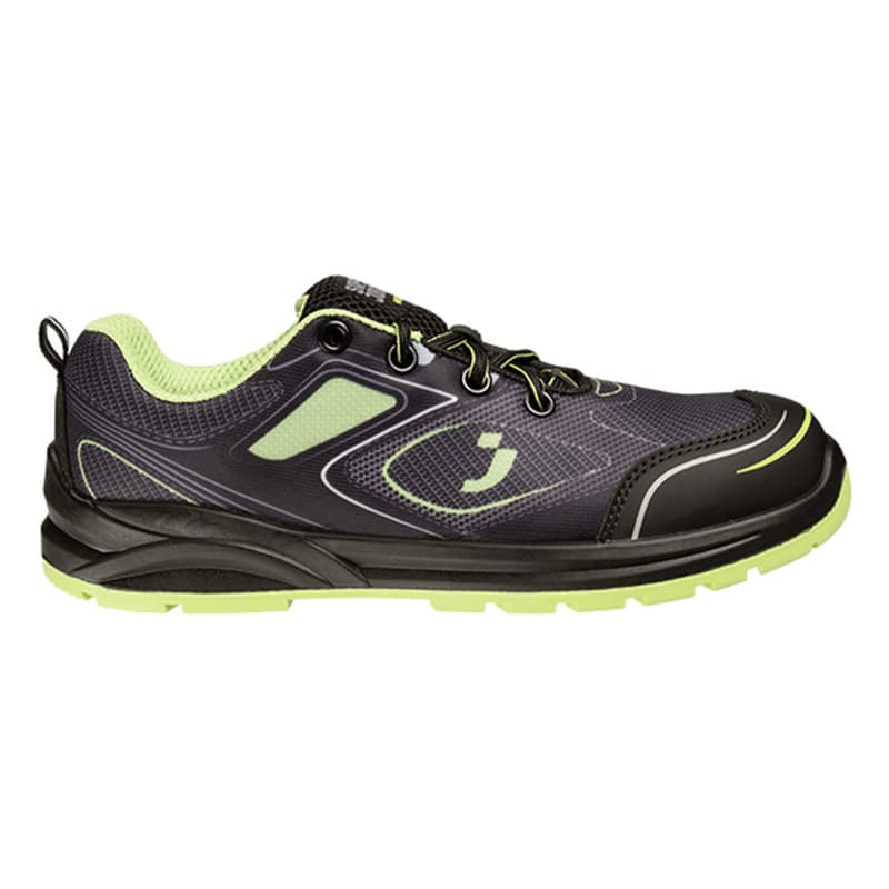 Safety Jogger - Chaussures de sécurité basses sportives anti-perforation avec embout en acier CADOR noir et vert S1P - 35 - Noir / Vert