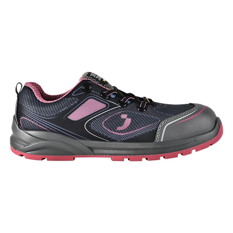 Safety Jogger - Chaussures de sécurité basses sportives anti-perforation avec embout en acier CADOR noir et rose S1P - 35 - Noir / Rose