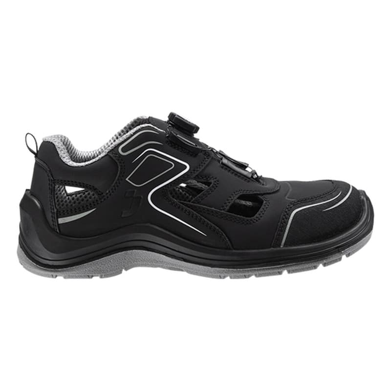 Safety Jogger - Sandales de sécurité sans métal antidérapantes et anti-perforations à fermeture TLS FLOW noir et blanc S1P - 35 - Noir / Blanc