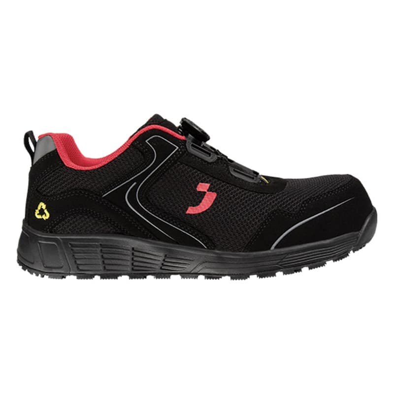 Safety Jogger - Chaussures de sécurité basses en plastique recyclé extra larges hydrofuges ECOLOBI noir et rouge S1PS - 35 - Noir / Rouge