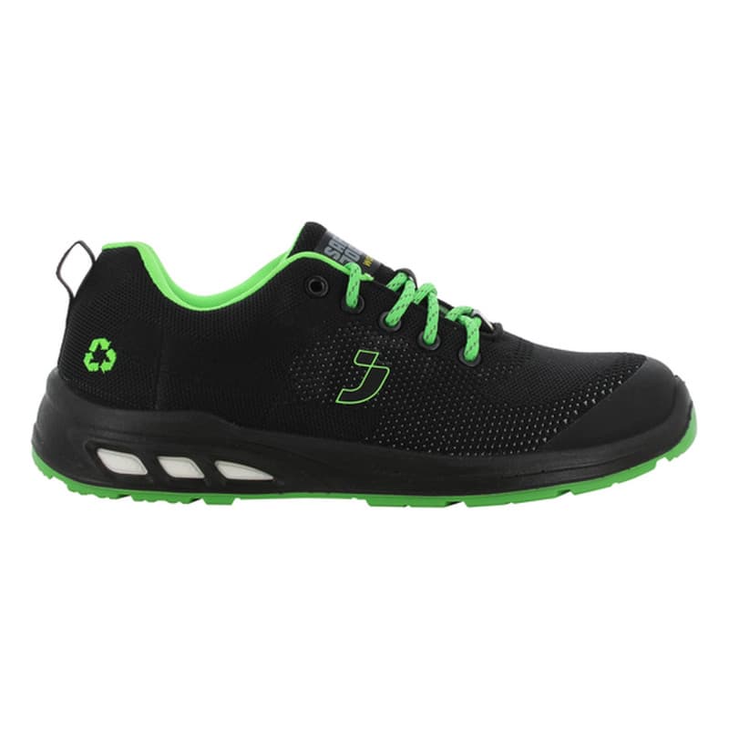 Safety Jogger - Chaussures de sécurité basses décontractées ultra-respirantes avec embout en acier ECOFITZ noir et vert  S1P - 35 - Noir / Vert