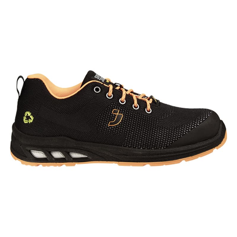 Safety Jogger - Chaussures de sécurité basses décontractées ultra-respirantes avec embout en acier ECOFITZ noir et orange  S1P - 35 - Noir / Orange
