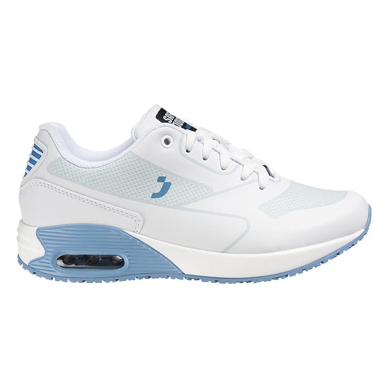 Safety Jogger - Baskets de travail médicales basses sportives pour femmes à mémoire de forme ELA blanc et bleu clair O1 - 35 - Blanc / Bleu clair