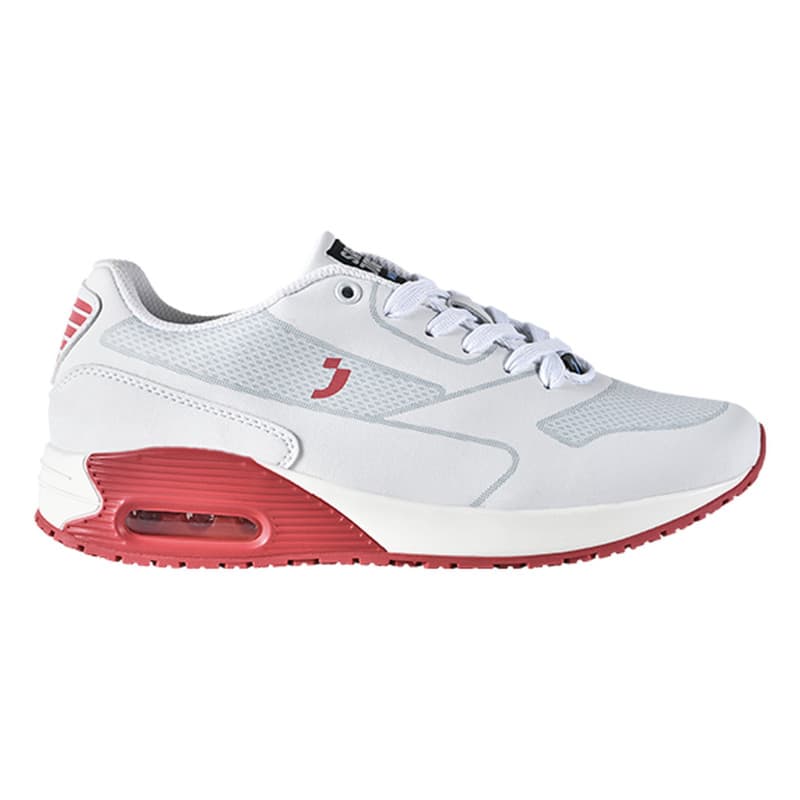 Safety Jogger - Baskets de travail médicales basses sportives pour femmes à mémoire de forme ELA blanc et rouge O1 - 35 - Blanc / Rouge