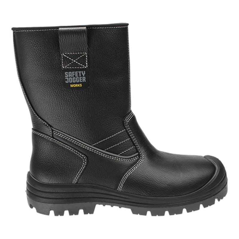 Safety Jogger - Bottes de sécurité polyvalentes en cuir avec talons nervurés et une doublure chaude BESTBOOT noir S3 - 36 - Noir