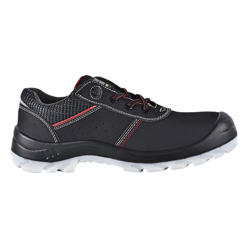 Safety Jogger - Chaussures de sécurité basses antistatiques à talon réfléchissant  VALLIS noir et rouge S3S - 38 - Noir / Rouge