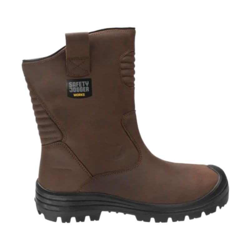 Safety Jogger - Bottes de sécurité d'hiver en cuir chaudes sans métal avec semelles en caoutchouc MAYON marron S3S - 35 - Marron