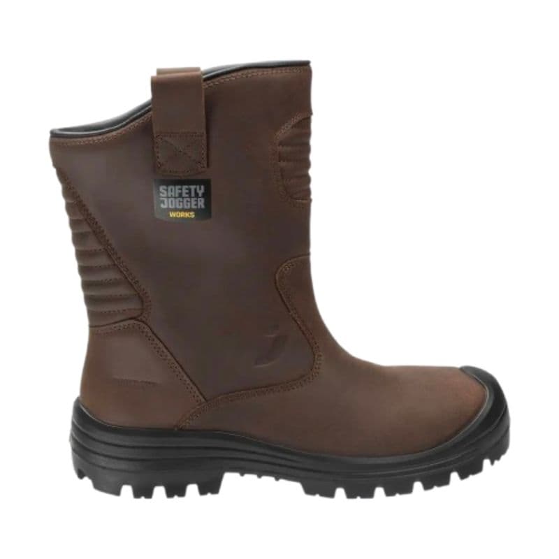 Safety Jogger - Bottes de sécurité entièrement en cuir avec semelle extérieure en caoutchouc MAYON marron S3S - 35 - Marron
