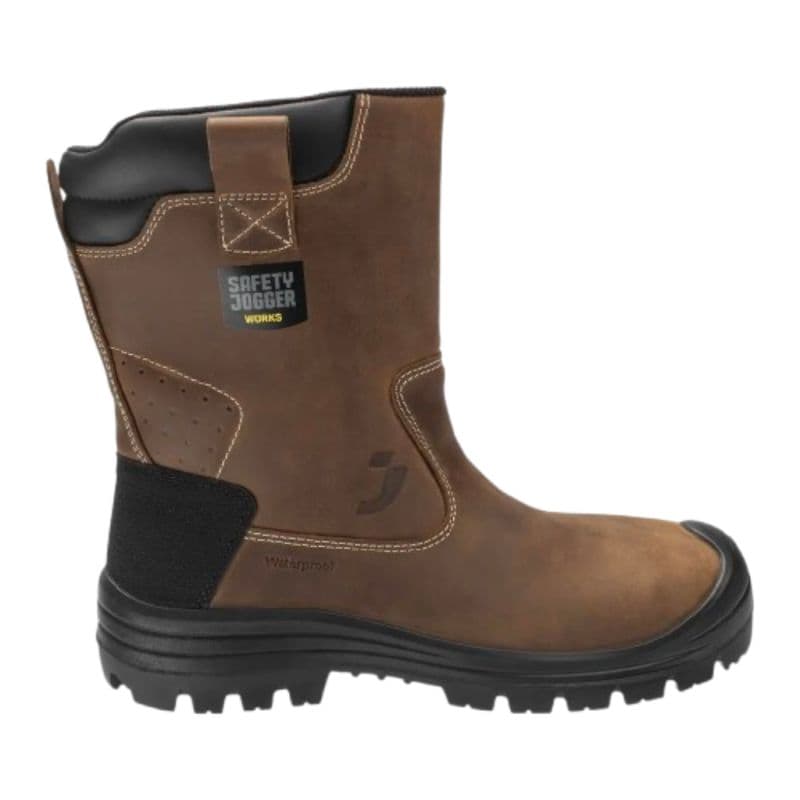 Safety Jogger - Bottes de sécurité mi-hautes en cuir pleine fleur imperméables et résistantes à la chaleur CALDERA marron S7S - 35 - Marron
