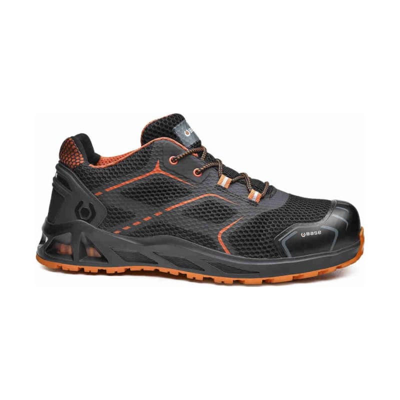 Base - Baskets de sécurité basses en cuir technique noir et  orange K-STEP S1P - 36 - Noir / Orange